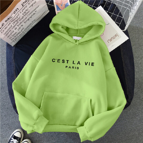 Women's Letter Printed Hoodie Coat - Image 2