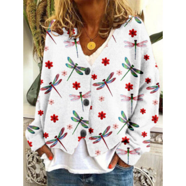 Women's Abstract Printing Casual Coat Cardigan - Image 3