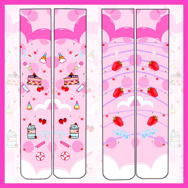 Lolita Cute Overknee Long Boot White Velvet Socks - Image 3