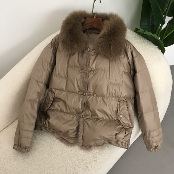 Down Jacket Short Loose Fashion Retro Patchwork Coat - Image 8