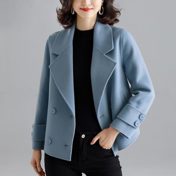 Women's Polyester Woolen Short Coat Suit Coat - Image 9