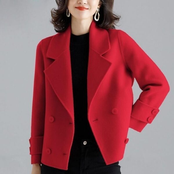 Women's Polyester Woolen Short Coat Suit Coat - Image 2