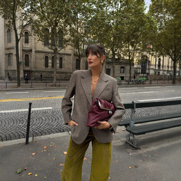 Autumn And Winter New Suit Coat Commute Minimalist Versatile Herringbone Pattern Wool-containing Suit Jacket - Image 3