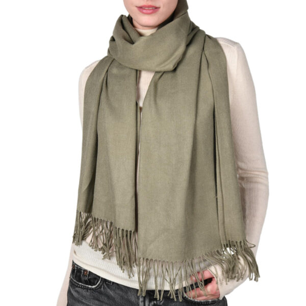 Women's Cashmere Shawl Solid Color Scarf - Image 3