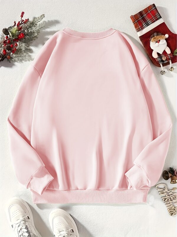 Bow Pattern Printing Pullover Sweater - Image 3
