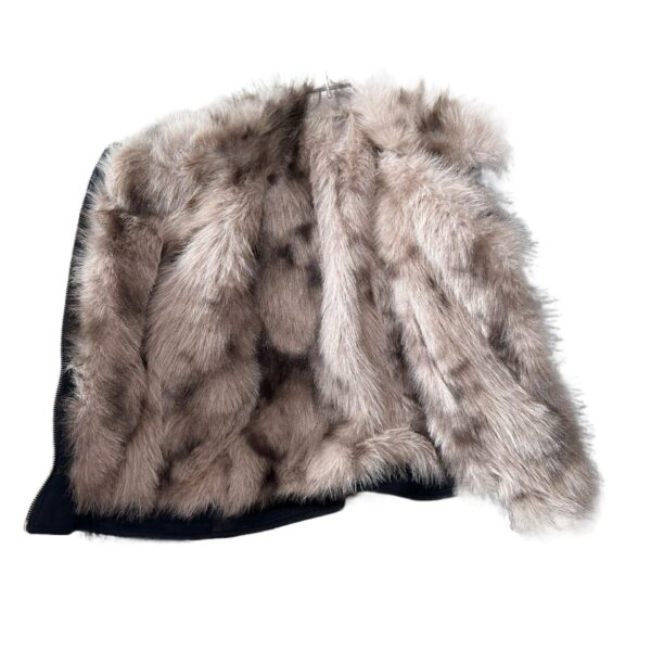 Winter Black Fur Motorcycle Warm Jacket - Image 2