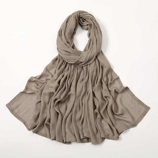 Solid Color Malay Indonesian Rayon Scarf Wide Brim Thin Modal Breathable - Image 8