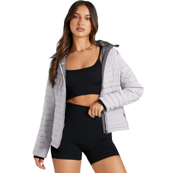 Quilted Zipped Cotton-padded Jacket Women's Warm Stand Collar - Image 6