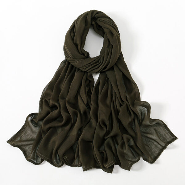 Solid Color Malay Indonesian Rayon Scarf Wide Brim Thin Modal Breathable - Image 9