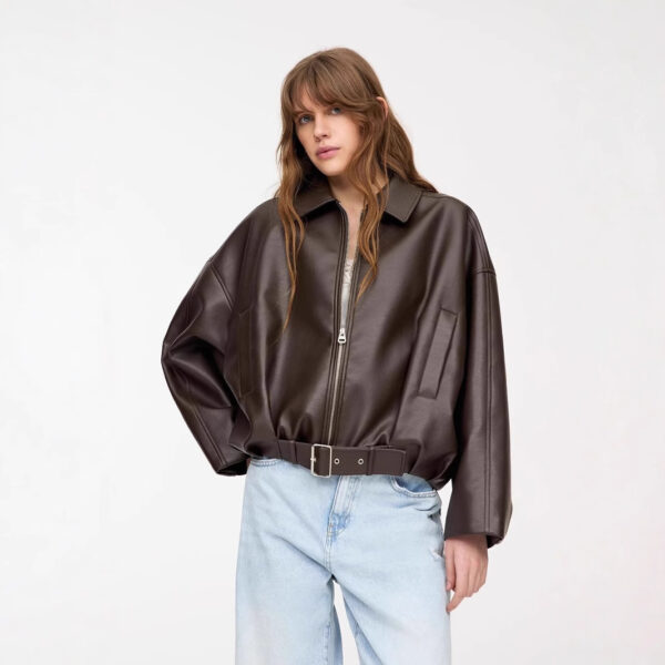Women's Casual Solid Color American Retro Coat Jacket - Image 5