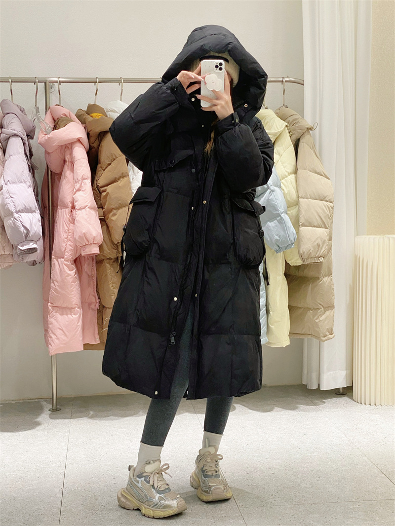 Korean Style Winter Clothes Hooded Women's Over-the-knee Quilt Down Jacket - Image 7