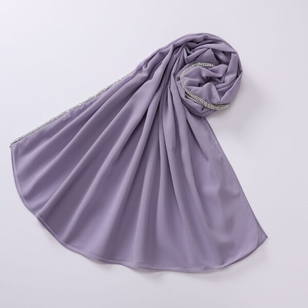 Bright Diamond Long-edged Malaysian Scarf Chiffon Scarf - Image 4