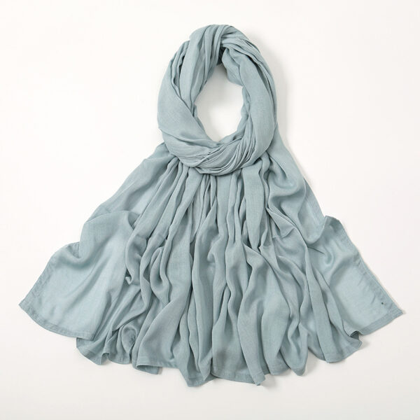 Solid Color Malay Indonesian Rayon Scarf Wide Brim Thin Modal Breathable - Image 10