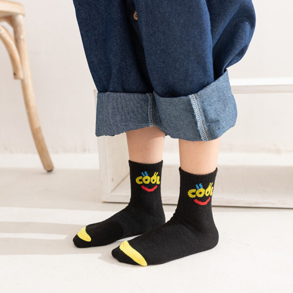 Children's Alphabet Cartoon Middle Tube Cotton Socks - Image 4