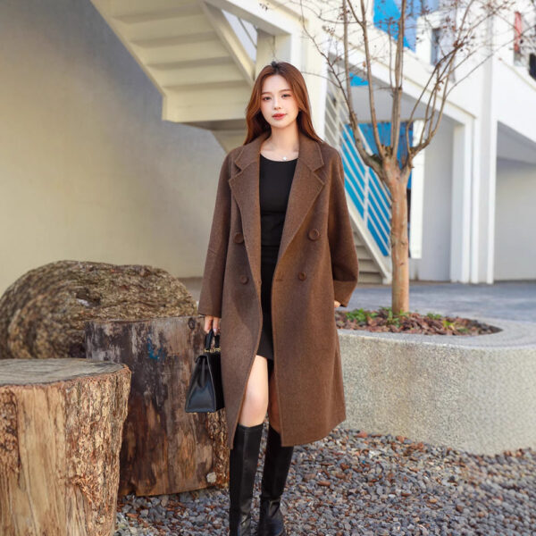 Double-sided Wool Overcoat Women's Mid-length Woolen Coat - Image 2