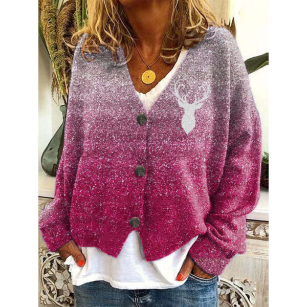 Women's Abstract Printing Casual Coat Cardigan - Image 6