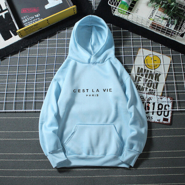 Women's Letter Printed Hoodie Coat - Image 5
