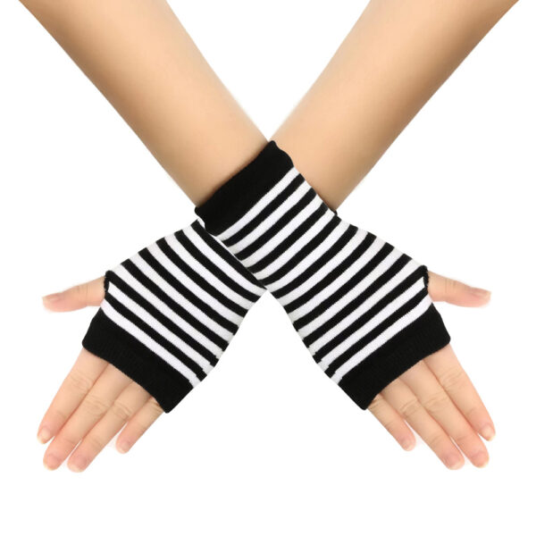 Men's And Women's Autumn And Winter Thin Spring And Summer Cotton Half Finger Sports Fingerless Gloves - Image 6