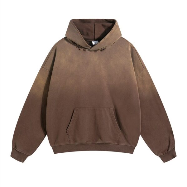 Men's And Women's Trendy Autumn And Winter High Street Damage Loose-fitting Hoodie - Image 2