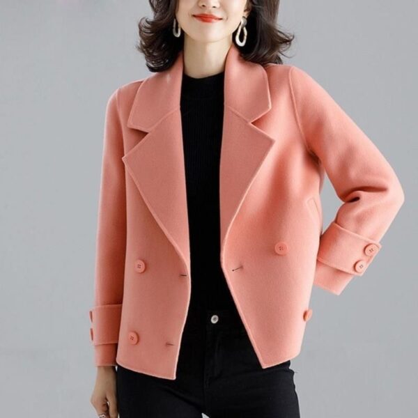 Women's Polyester Woolen Short Coat Suit Coat - Image 5