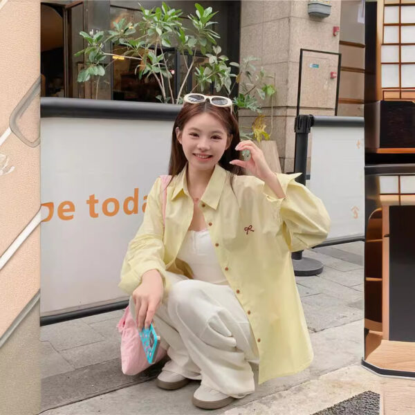 Gentle Bow Embroidered Shirt For Women - Image 8