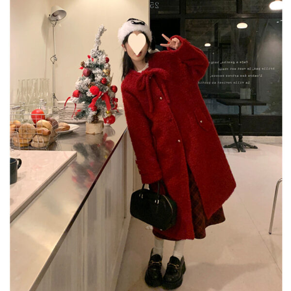 Korean Style Woolen Overknee Long Coat - Image 4