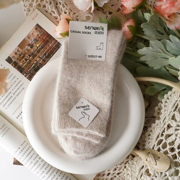 Autumn And Winter Rabbit Fur Socks For Women - Image 4