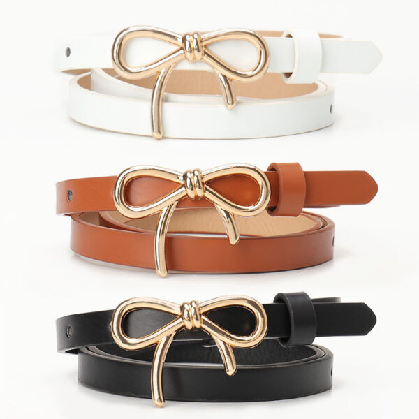 Women's Bow Belt Gold Buckle All-match - Image 4