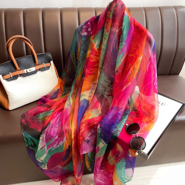 Thin Yourou Yarn Begonia Scarf Shawl - Image 9