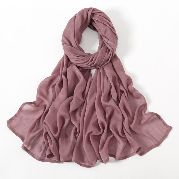 Solid Color Malay Indonesian Rayon Scarf Wide Brim Thin Modal Breathable - Image 3