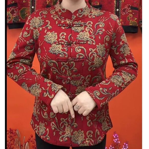 Women's Thick Retro Ethnic Style Cardigan With Fleece Base - Image 4
