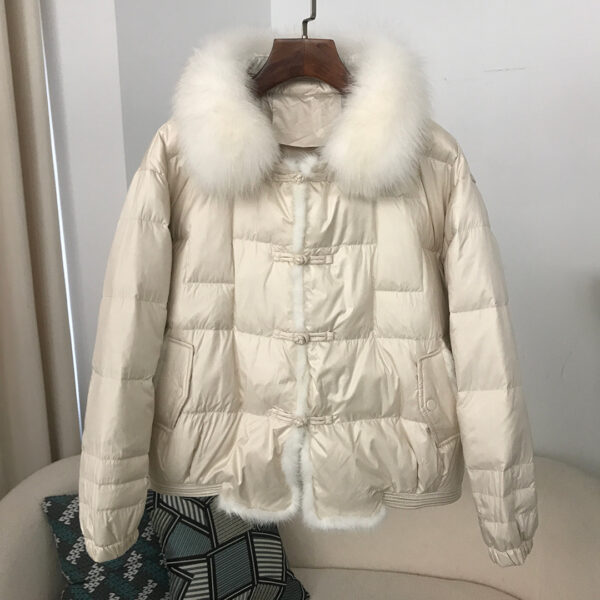 Down Jacket Short Loose Fashion Retro Patchwork Coat - Image 2