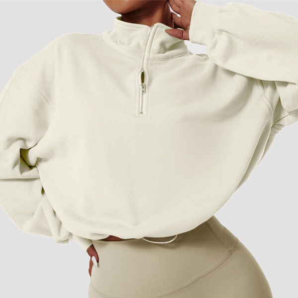 Fleece-lined Sports Sweater Pullover High Collar Outdoor Workout - Image 2