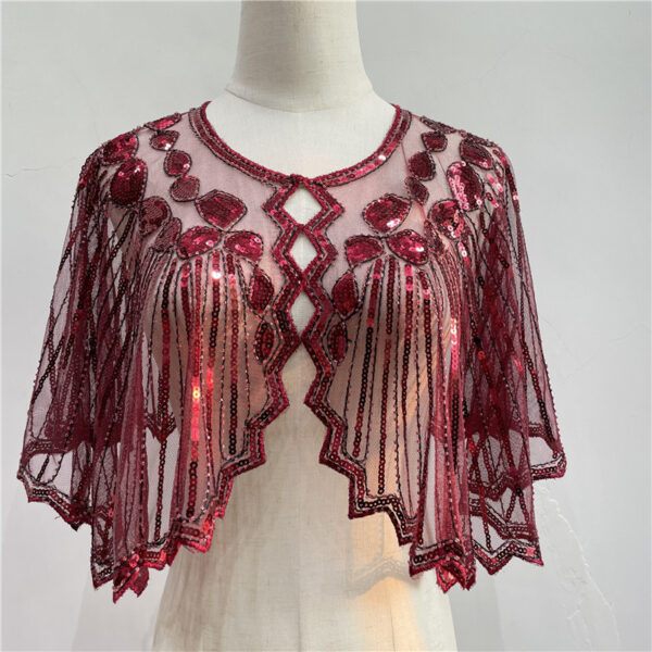 Shawl Outer Match Short And Thin Sequined Dress - Image 3