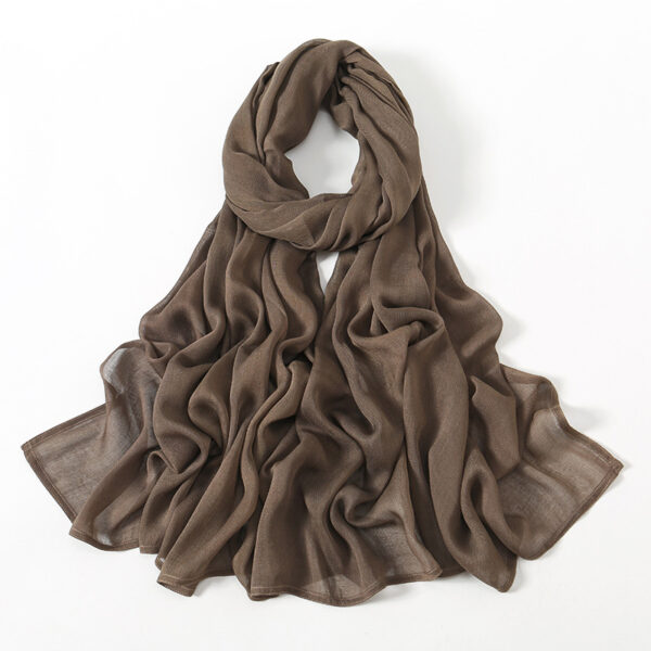 Solid Color Malay Indonesian Rayon Scarf Wide Brim Thin Modal Breathable - Image 2