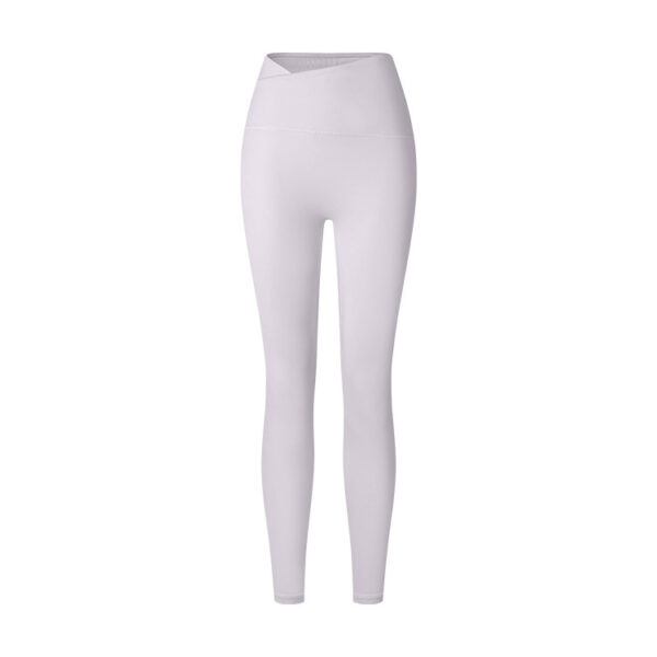 Autumn And Winter Cross Waist Nude Feel Sports Trousers - Image 3