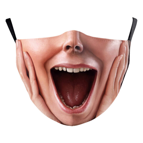 Halloween Carnival Digital Printing Funny Clown Face Double Layer Dust Mask - Image 4