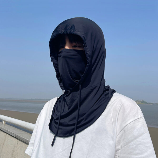 Sun Mask Men's Full Face Ice Silk Breathable Scarf - Image 5