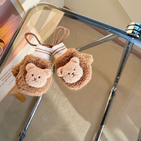 Cartoon Children's Fleece-lined Warm Gloves With Neck - Image 4