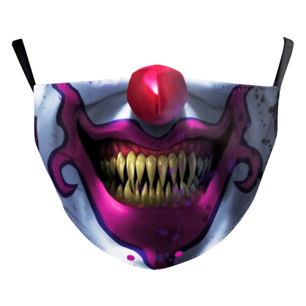 Digital Printing Halloween Clown Funny Horror Double-layer Dust Mask - Image 9