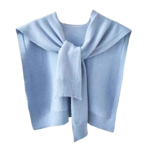 Shoulder Pad Waistcoat Wool Scarf - Image 4