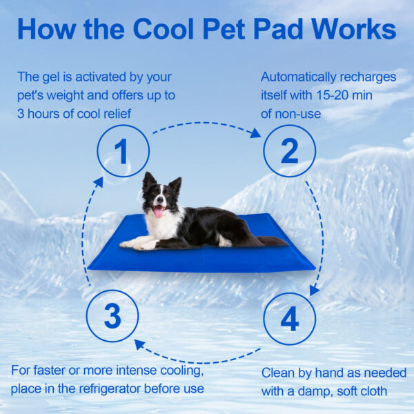 Dog Cooling Mat, Pet Cooling Mat For Dogs And Cats, Pressure Activated Dog Cooling Pad, No Water Or Refrigeration Needed, Non-Toxic Gel - Image 7
