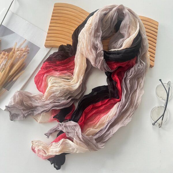Men's And Women's Color Matching Autumn And Winter Cotton And Linen Feel Long Strip - Image 7