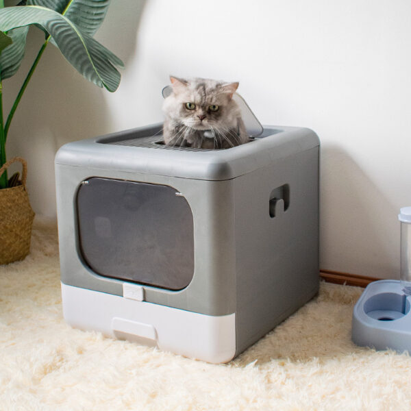 Fully Enclosed Double-door Extra-large Drawer Cat Litter Basin - Image 6