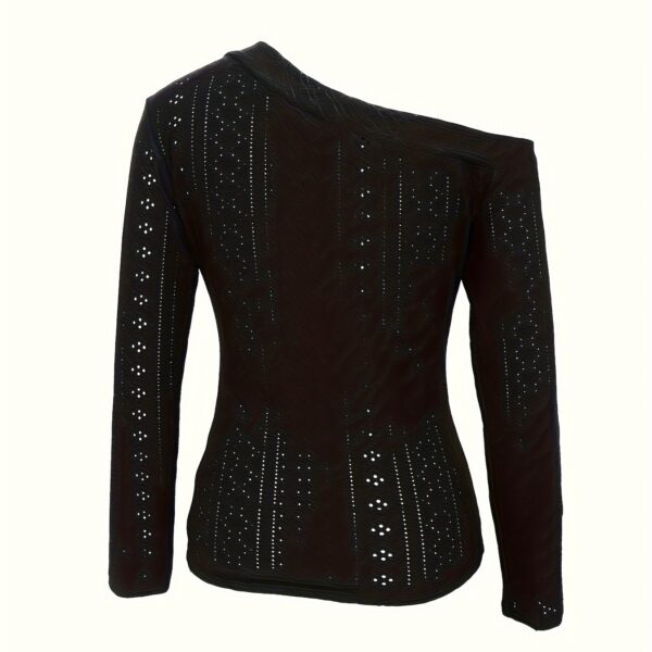 Ladies' Off Shoulder Long Sleeved Fashionable New Style, Versatile Top For Keeping Warm And Showing Off Figure, Long Sleeved T-shirt - Image 3