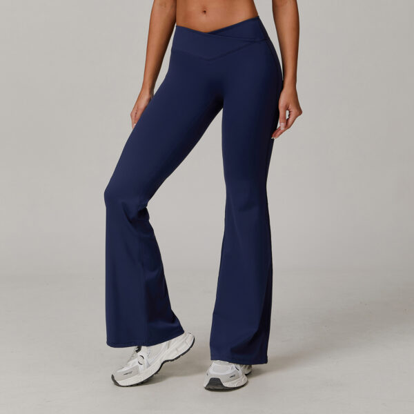 High Waist Running Sports And Leisure Skinny Versatile Bell-bottom Pants Women - Image 4