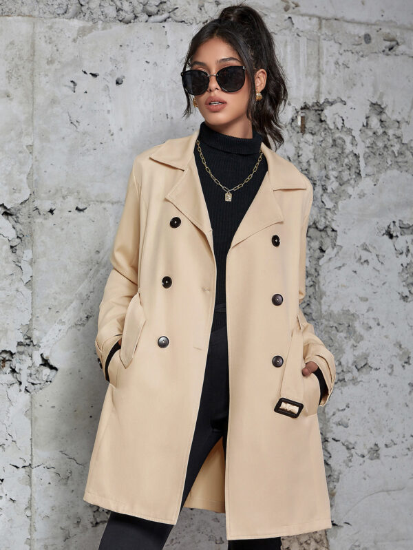 Women's Mid-length Trench Coat British Style Coat - Image 5