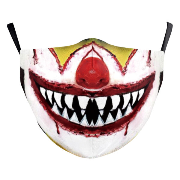 Halloween Digital Printing Funny Horror Face Double Layer Dust Mask - Image 5