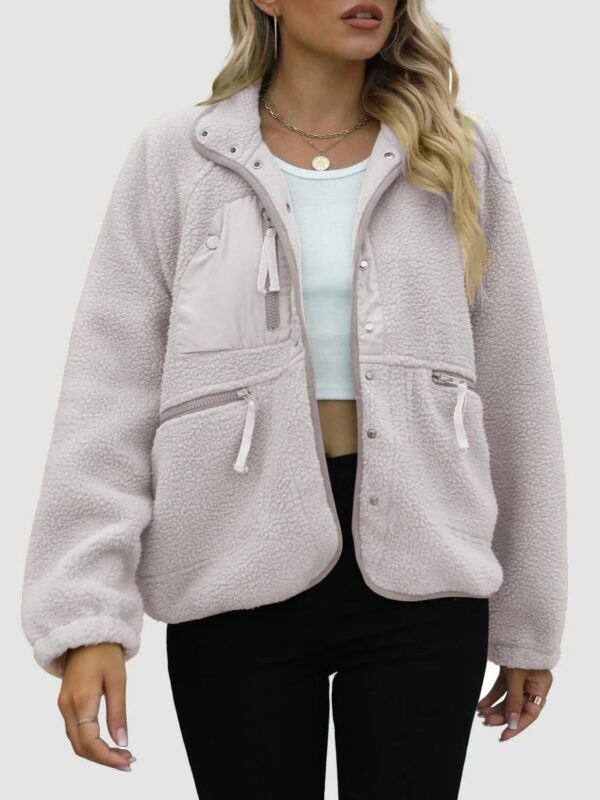 Short Cardigan Plush Jacket Lamb Wool Coat - Image 4