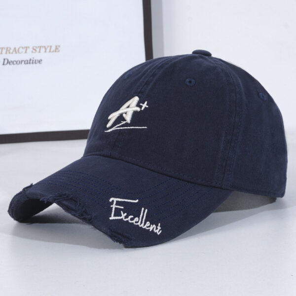 Fashionable All-match Soft Top Baseball Cap Ripped Sun-proof Peaked Cap - Image 4